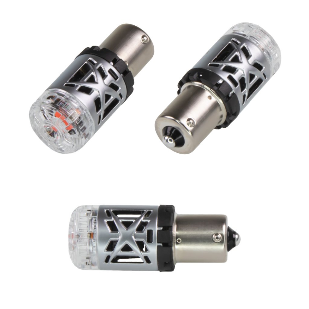 LED BA15S červená, 12V, 23W CAN-BUS, 360°