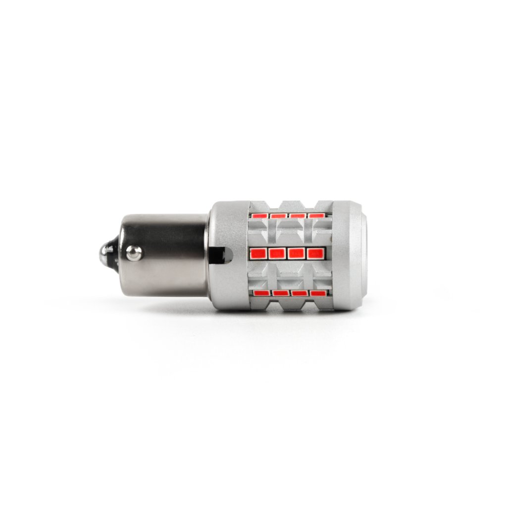 LED BA15S červená, 12V, CAN-Bus, 26LED SMD