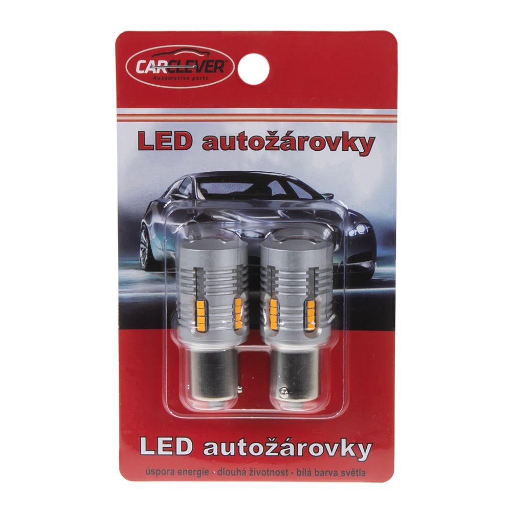 LED BA15s oranžová, 12-24V, 24LED/1W