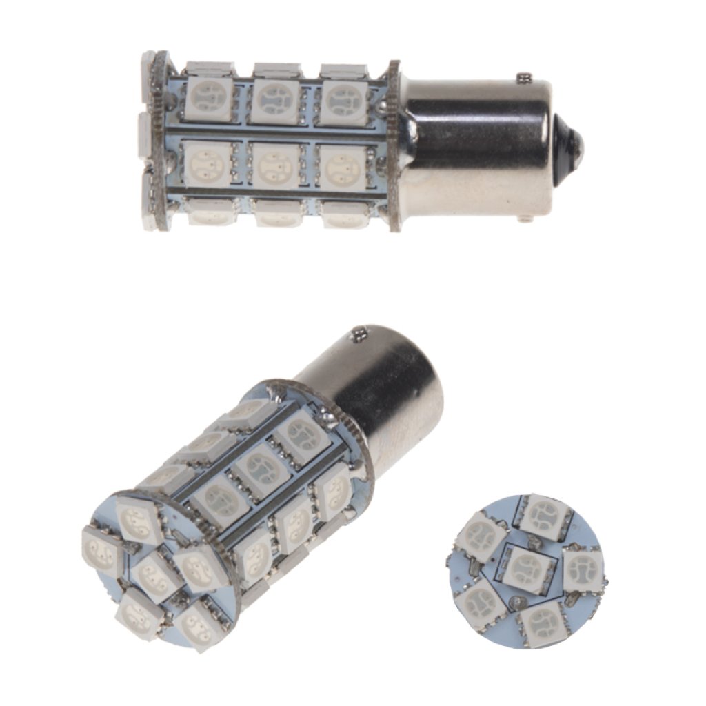 LED BA15s oranžová, 12V, 27LED/3SMD