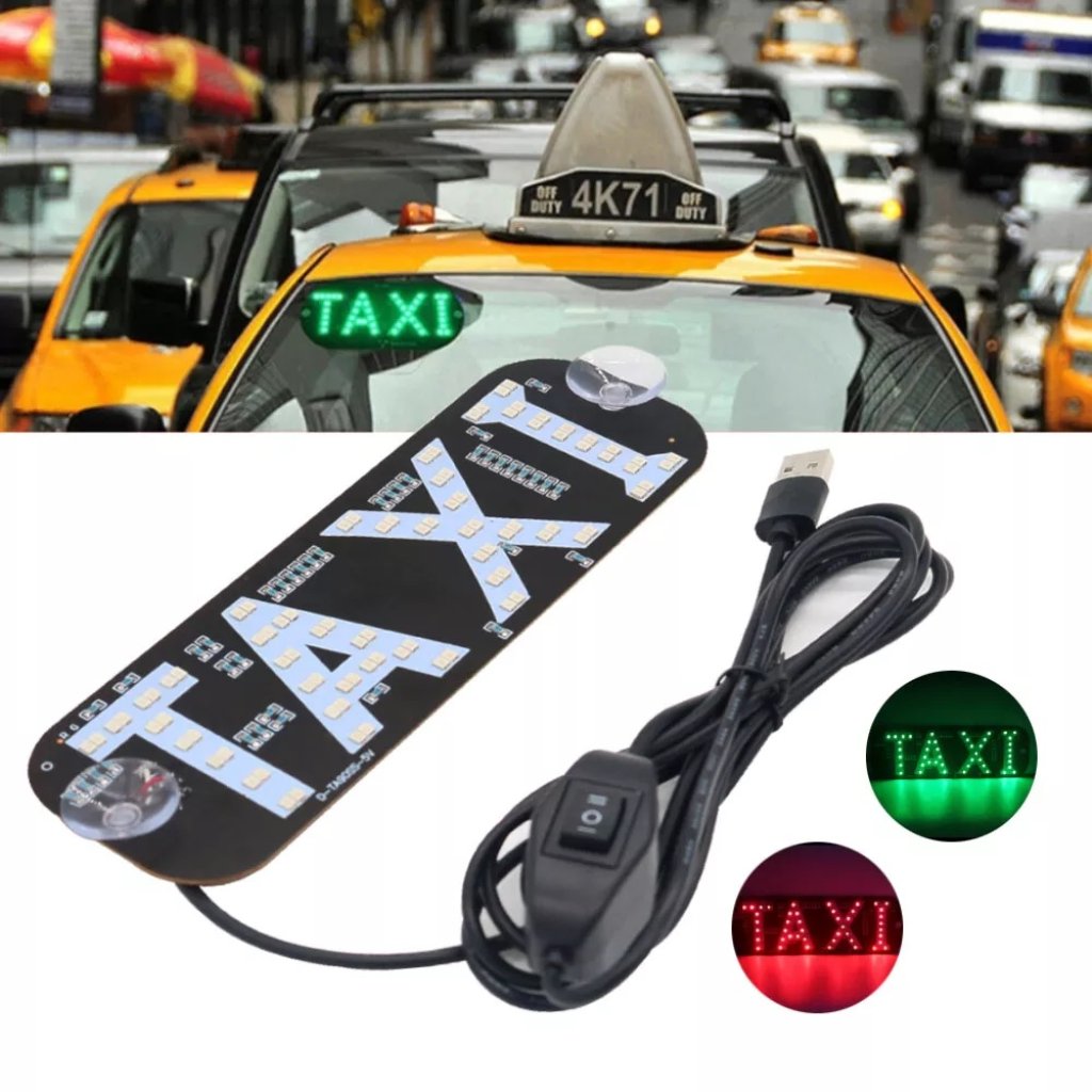 LED banner s nápisem TAXI, zelený/červený