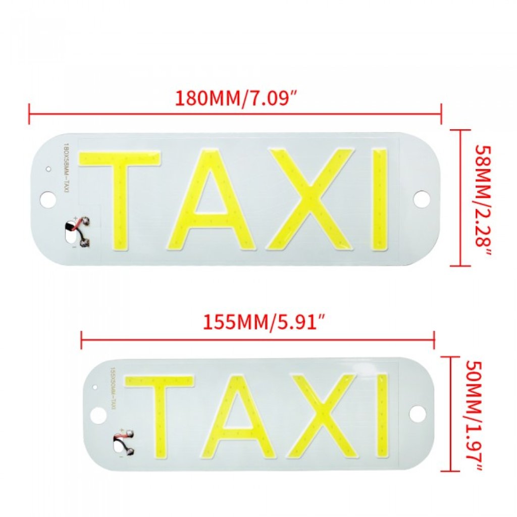 LED banner s nápisem TAXI, žlutý