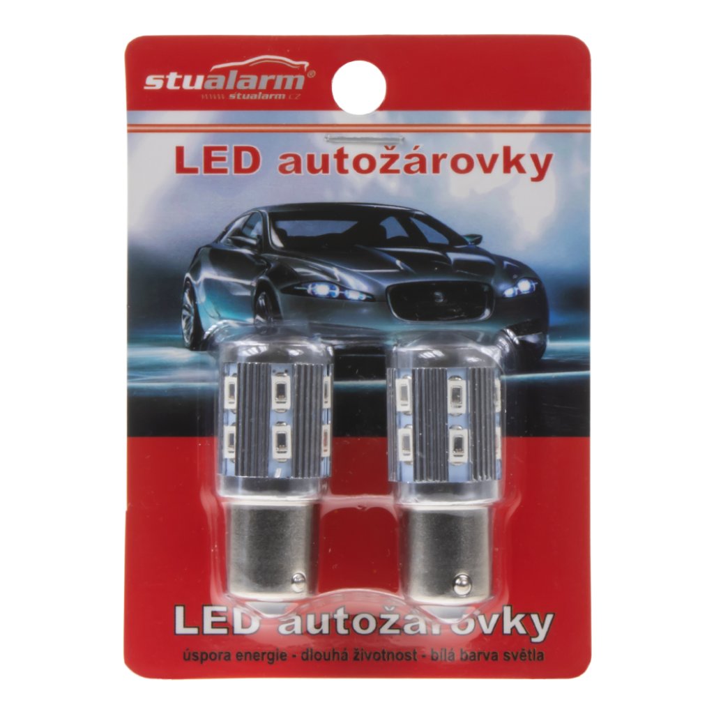 LED BAU15s oranžová, 12-24V, 12SMD + 3W LED