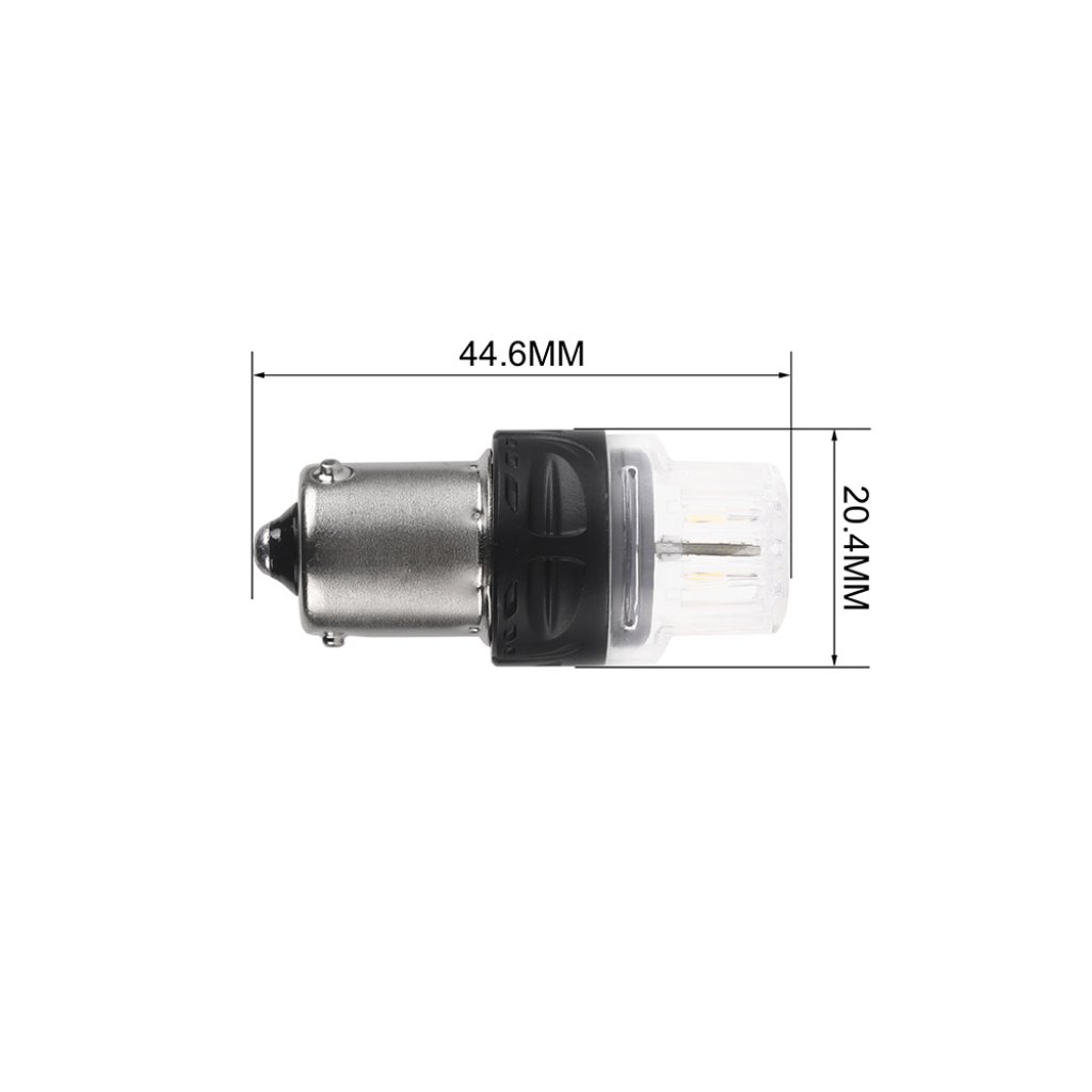 LED BAU15S oranžová, 12V, 16LED 2835SMD