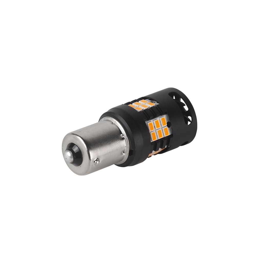 LED BAU15S oranžová, 12V, 30LED 3020SMD