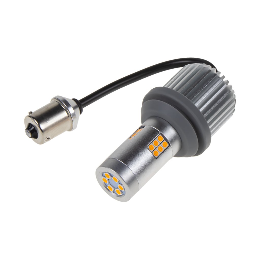 LED BAU15s oranžová, CAN-Bus, 12-24V, 30LED/3030SMD
