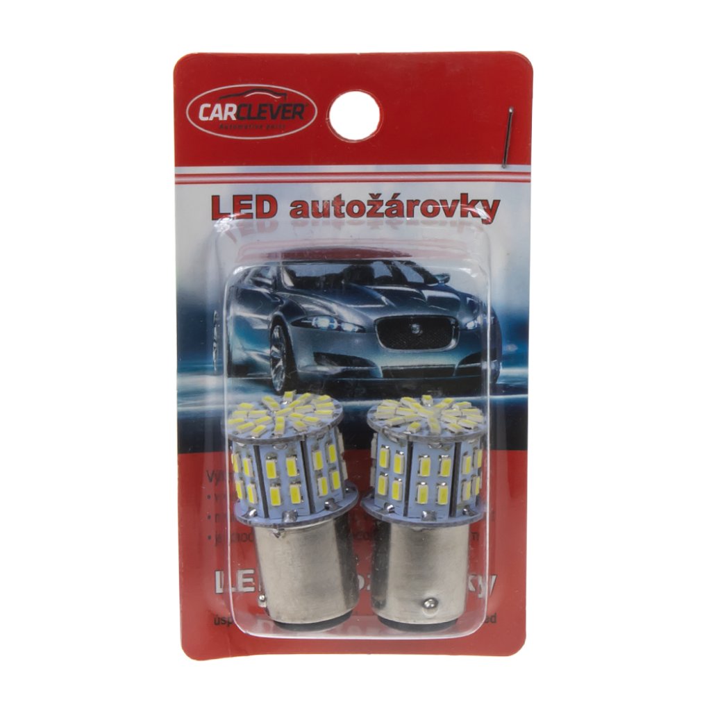 LED BAY15d bílá, dvouvlákno, 12V, 50LED/3014SMD