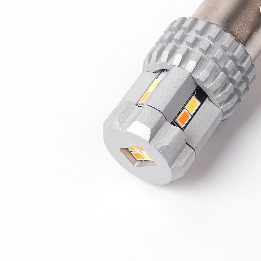 LED BAY15D bílá / oranžová, 12V, 12LED SMD
