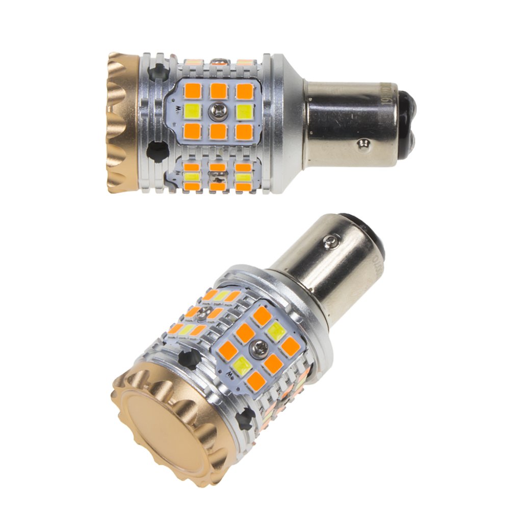 LED BAY15D bílá/oranžová, CAN-BUS, 12V, 40LED/3030SMD