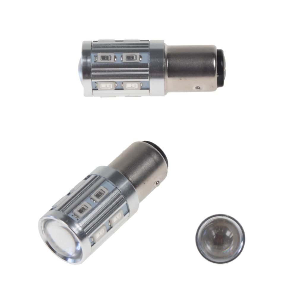 LED BAY15D červená, 12SMD 5630 + 3W LED 10-30V