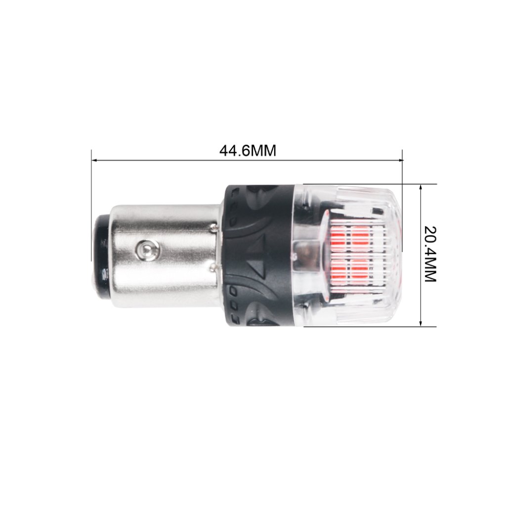 LED BAY15D červená, 12V, 16LED 2835SMD