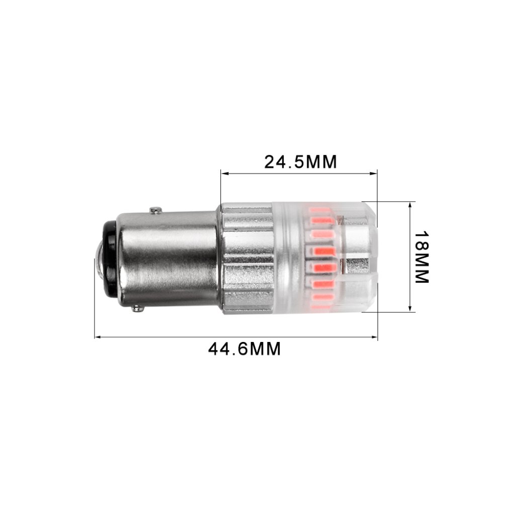 LED BAY15D červená, dvouvlákno, 12V, 23LED SMD
