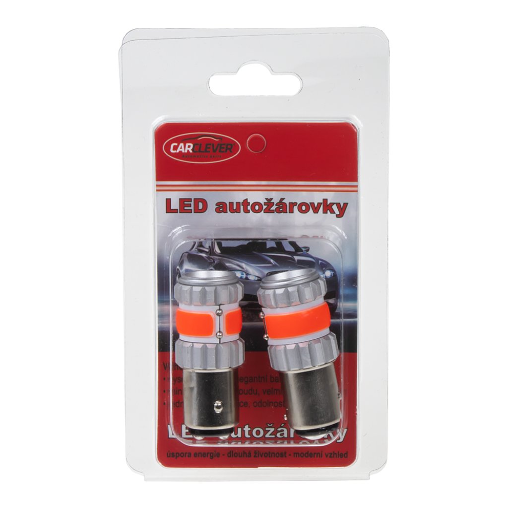 LED BAY15d červená, dvouvlákno,COB 360⁰, 9-60V, 12W