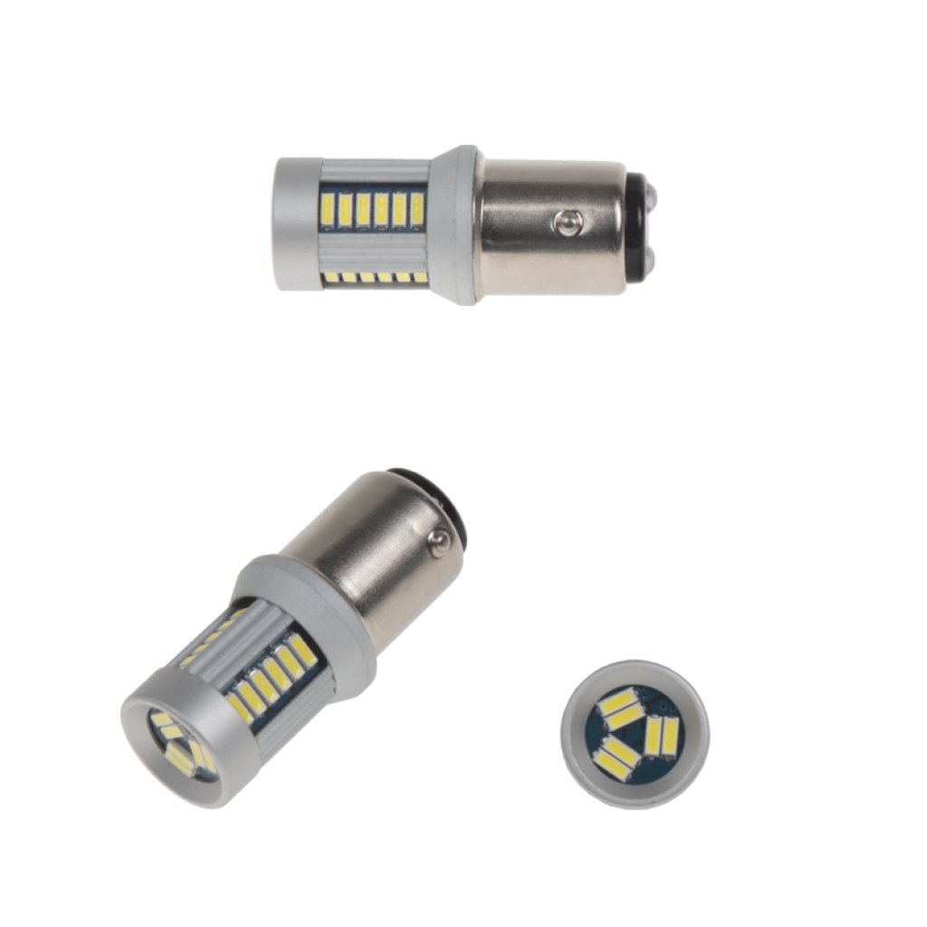 LED BAY15d (dvouvlákno) bílá, 12-24V, 30LED/4014SMD
