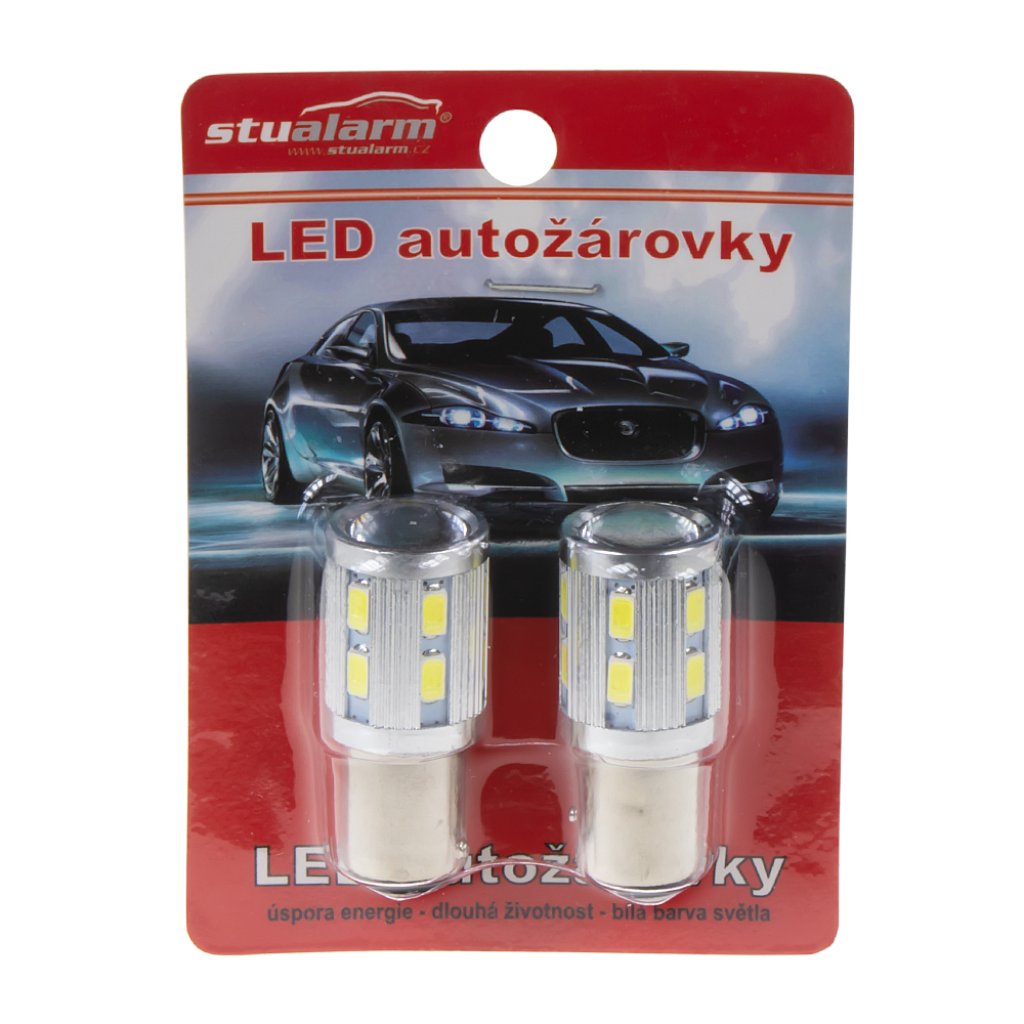 LED BAZ15D bílá, 12SMD + 3W LED 10-30V