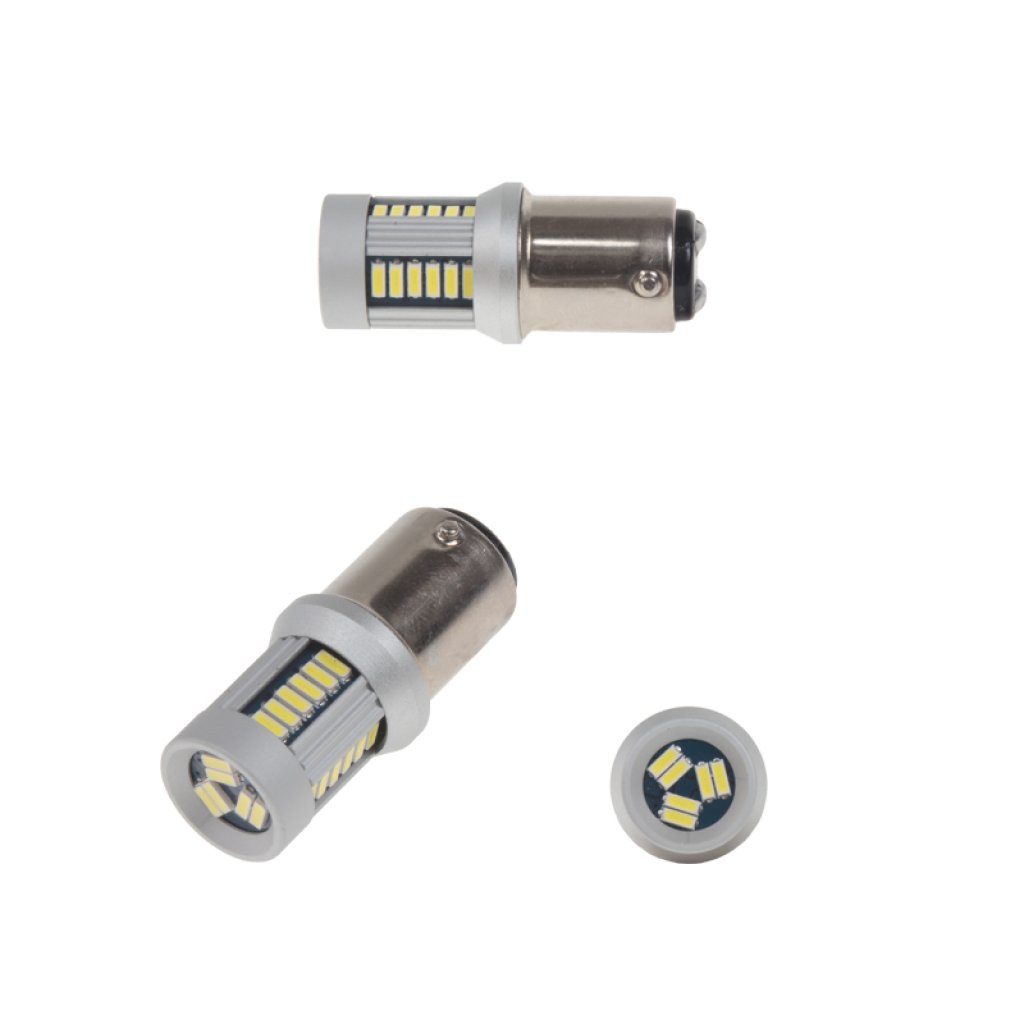 LED BAZ15d (dvouvlákno) bílá, 12-24V, 30LED/4014SMD