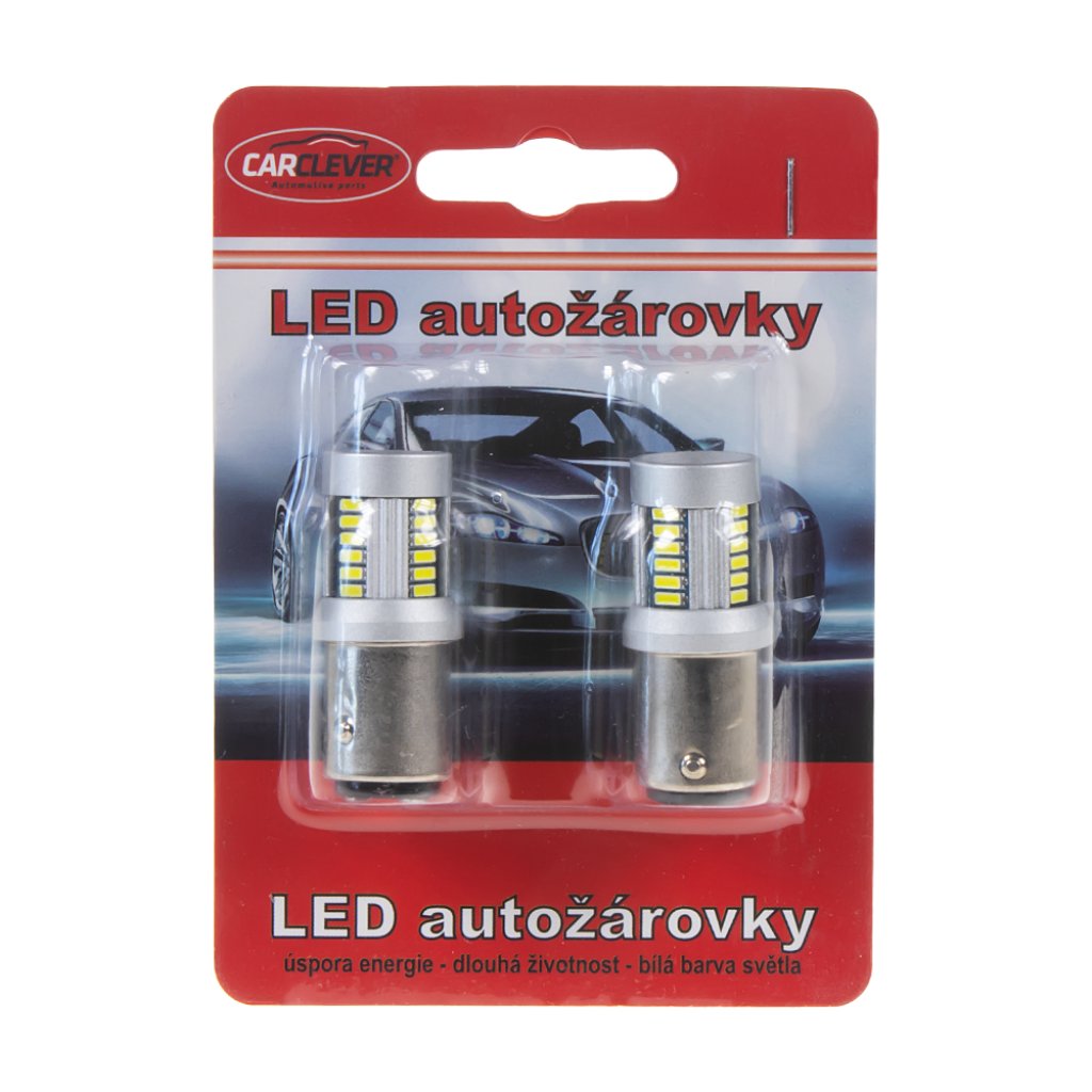 LED BAZ15d (dvouvlákno) bílá, 12-24V, 30LED/4014SMD