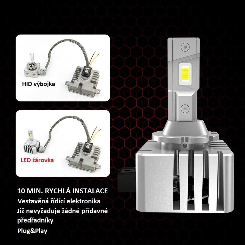 LED D1S/D1R bílá, 9000LM, 60LED