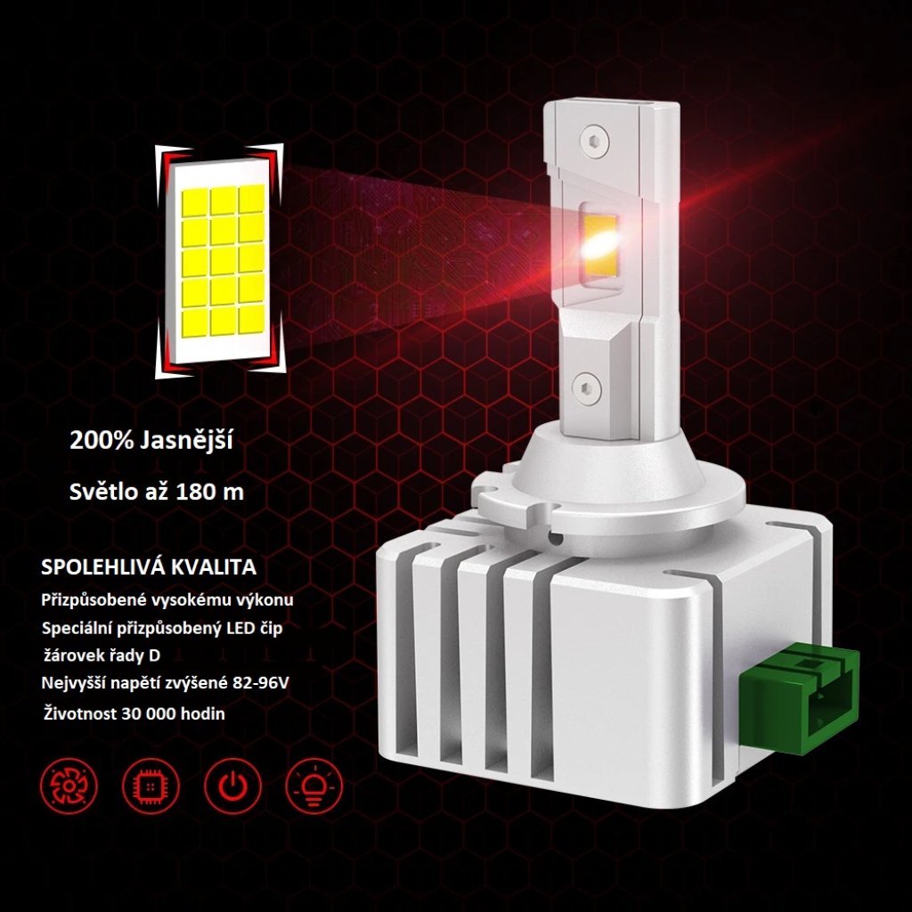 LED D3S/D3R bílá, 9000LM, 60LED