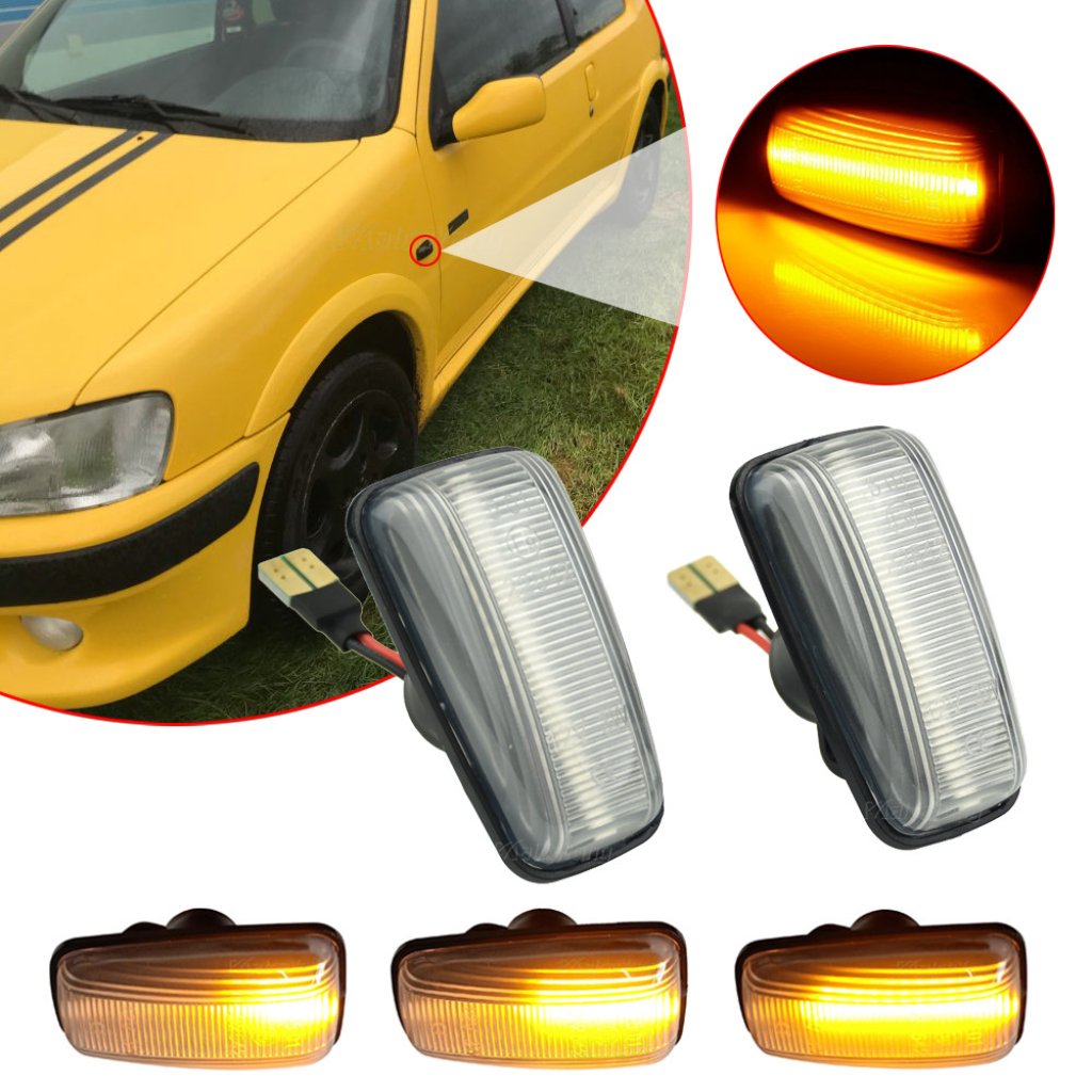 LED dynamické blinkry Peugeot, Citroën oranžové kouřové