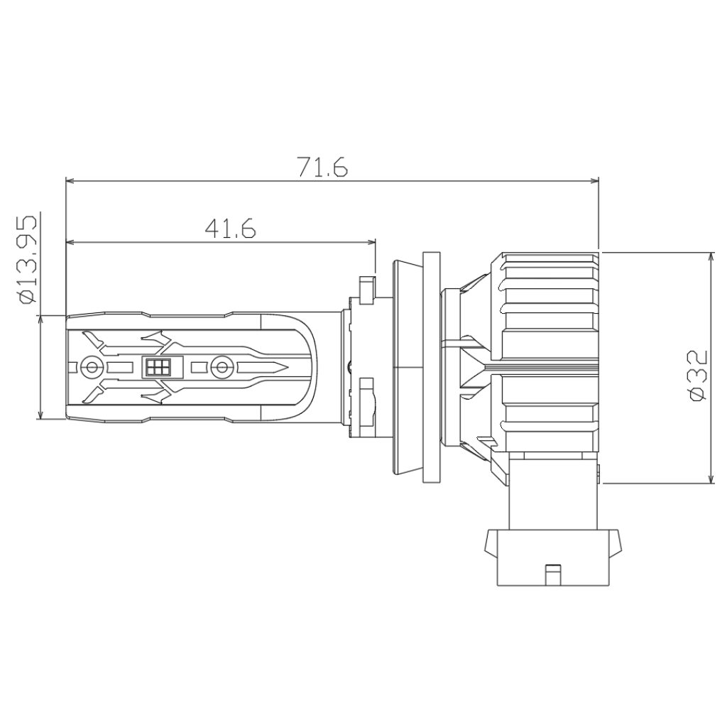 LED H16 bílá, 9-18V, 4000LM