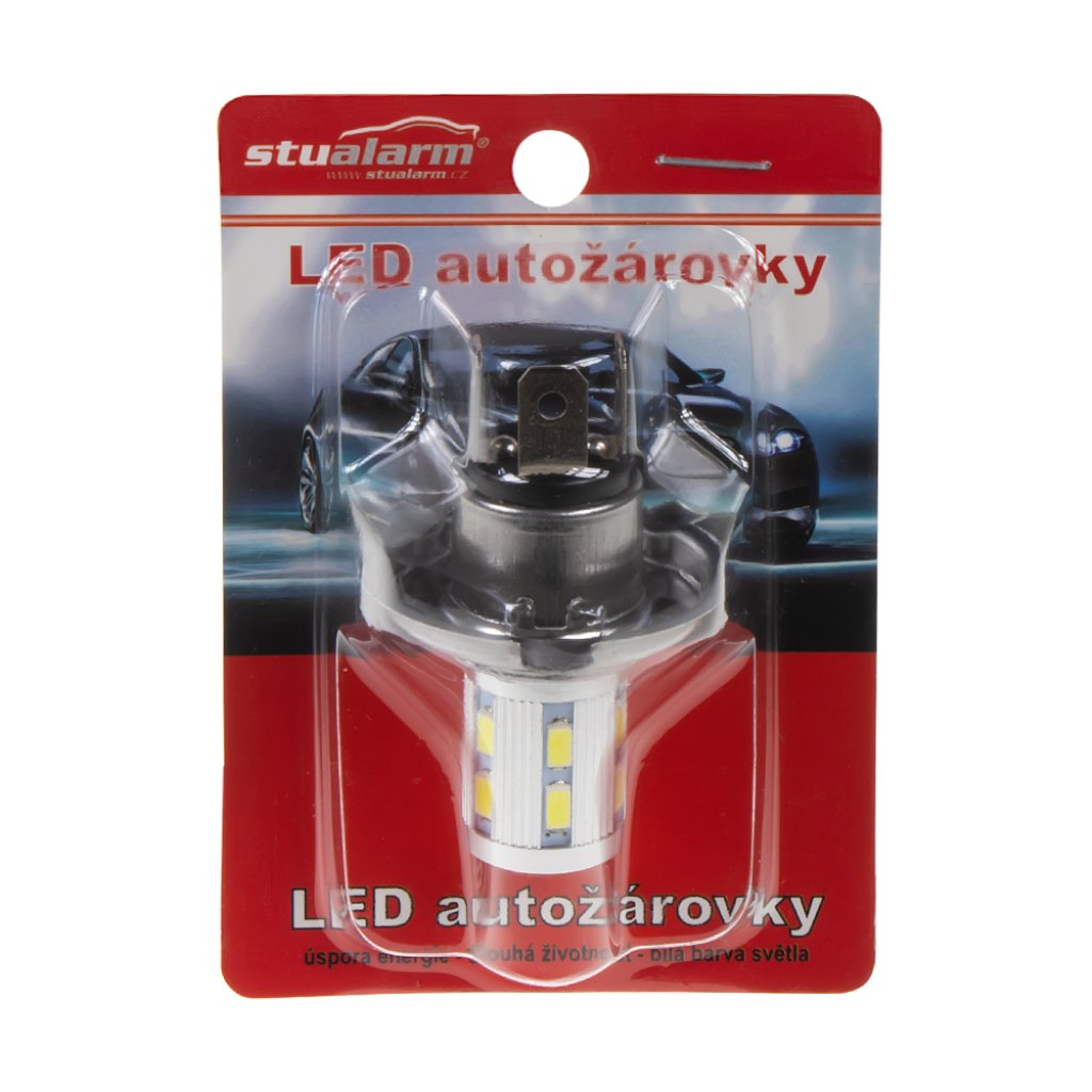 LED H4 bílá, 10-30V, 12SMD 5630 + 3W