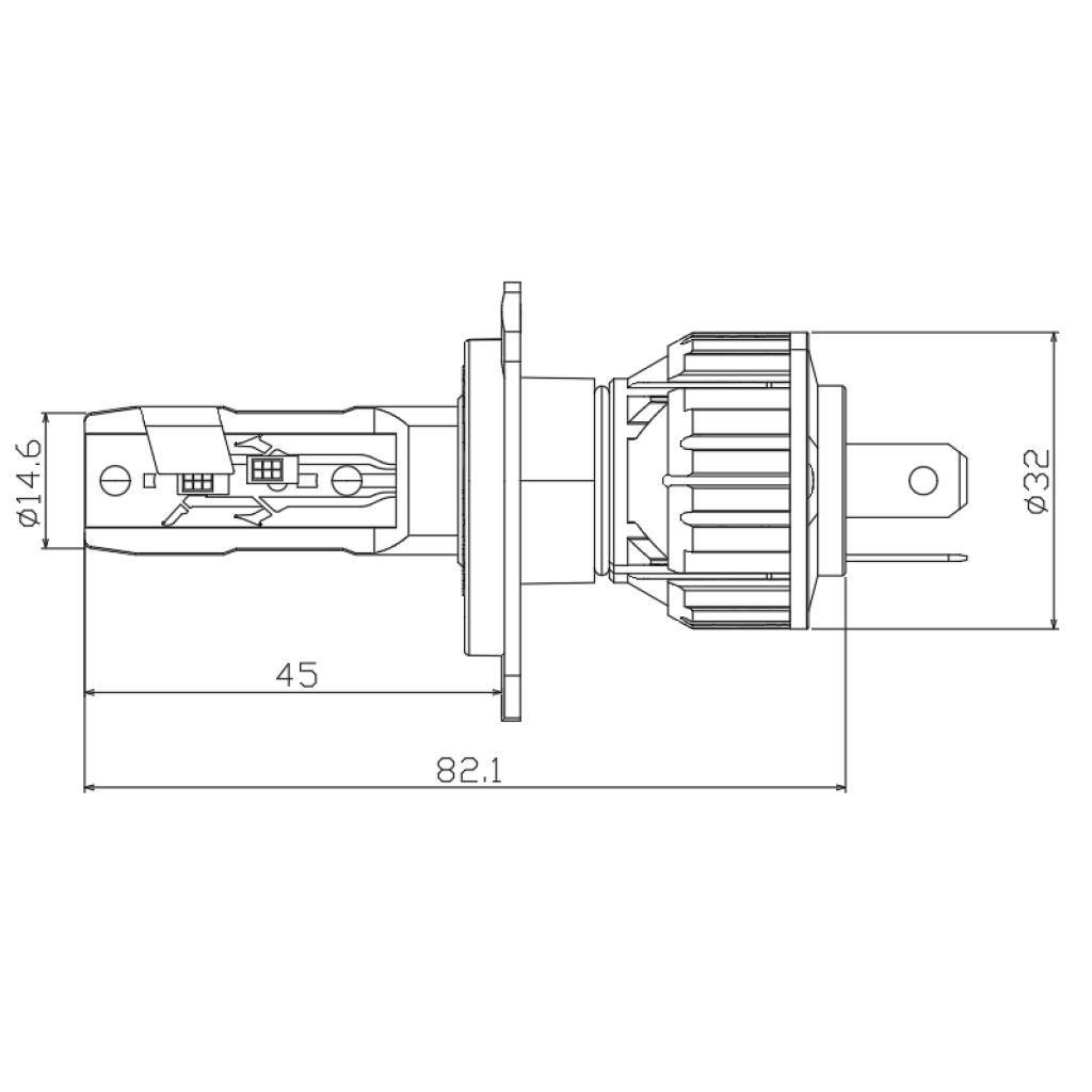 LED H4 bílá, 9-18V, 4000LM