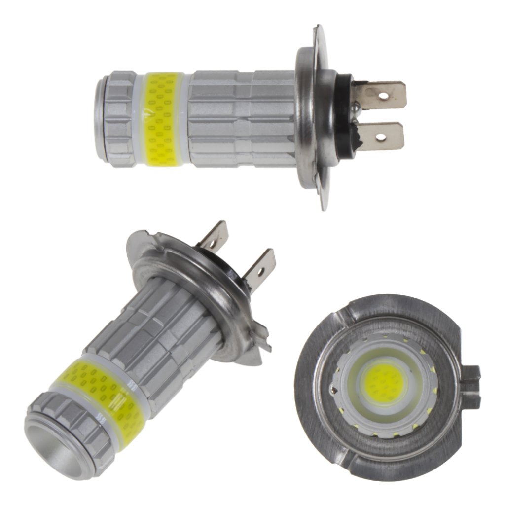 LED H7 bílá, COB 360⁰, 9-60V, 15W