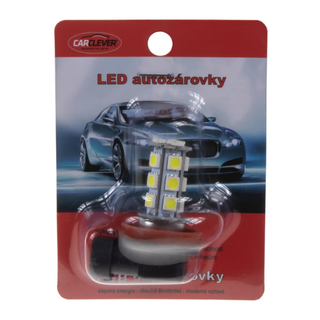 LED H8 bílá, 12V, 18LED/3SMD