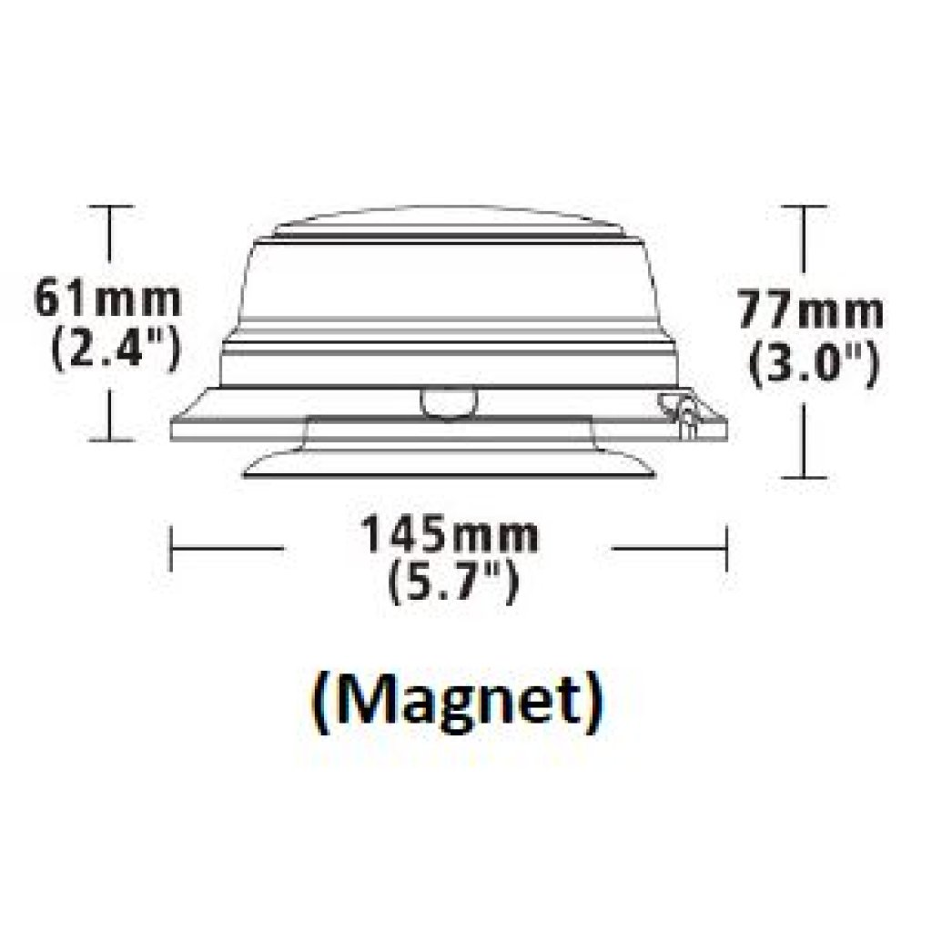 LED maják, 12-24V, 12x1W oranžový, magnet, ECE R65