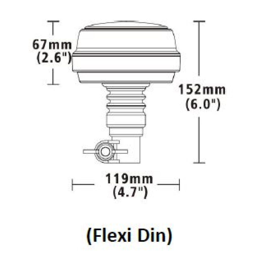 LED maják, 12-24V, 12x1W oranžový, montáž na držák, ECE R65