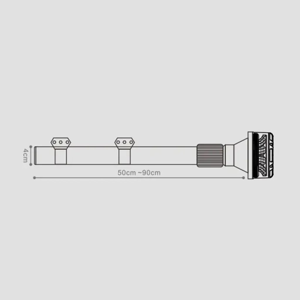 LED maják, 12-24V, 12x3W oranžový s teleskopickou tyčí na motocykl, ECE R65 R10