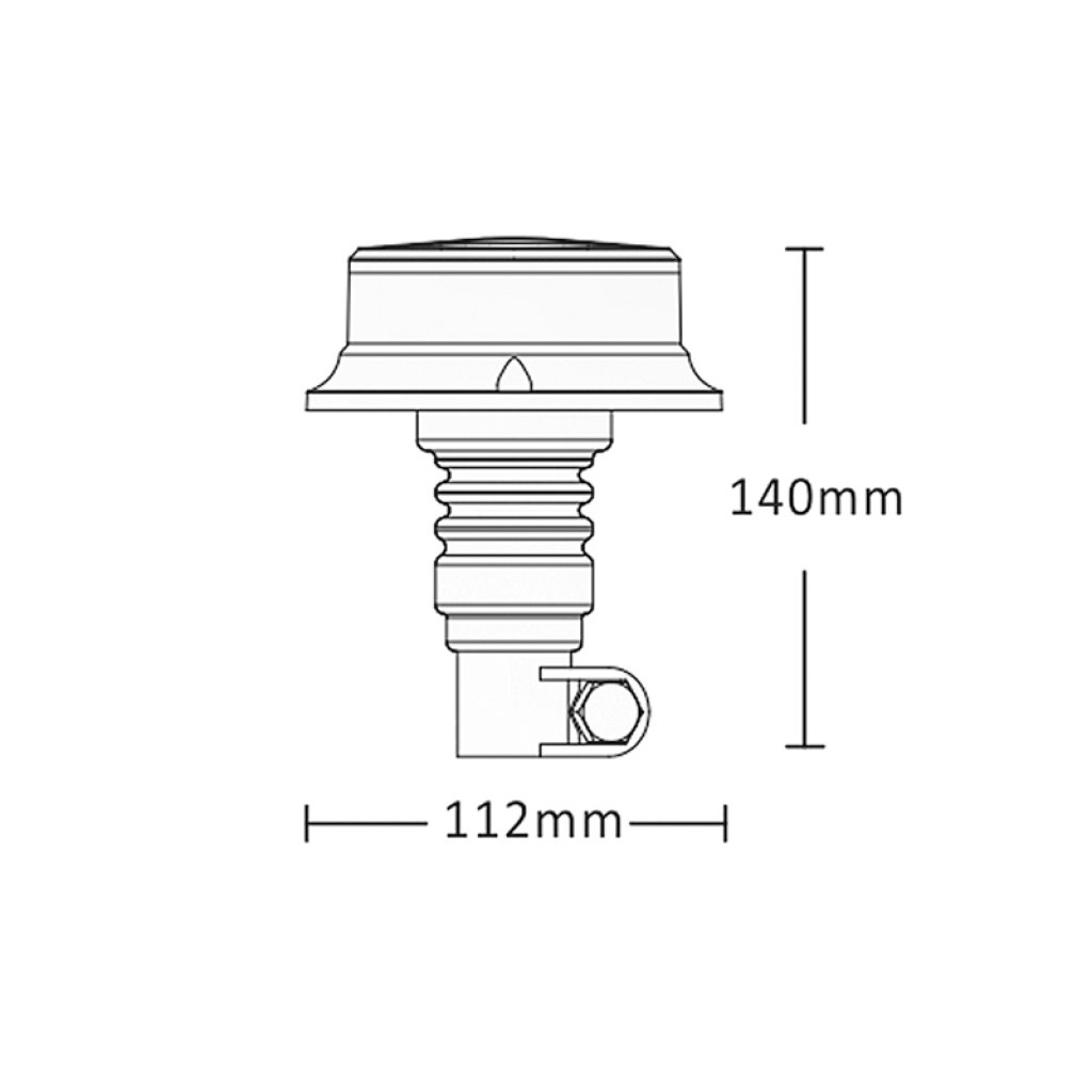 LED maják, 12-24V, 18x1W modrý na držák, ECE R65 R10