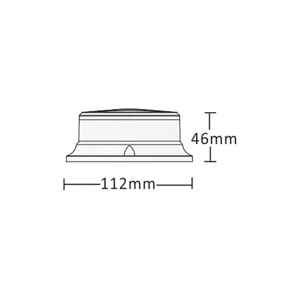 LED maják, 12-24V, 18x1W modrý, pevná montáž, ECE R65 R10