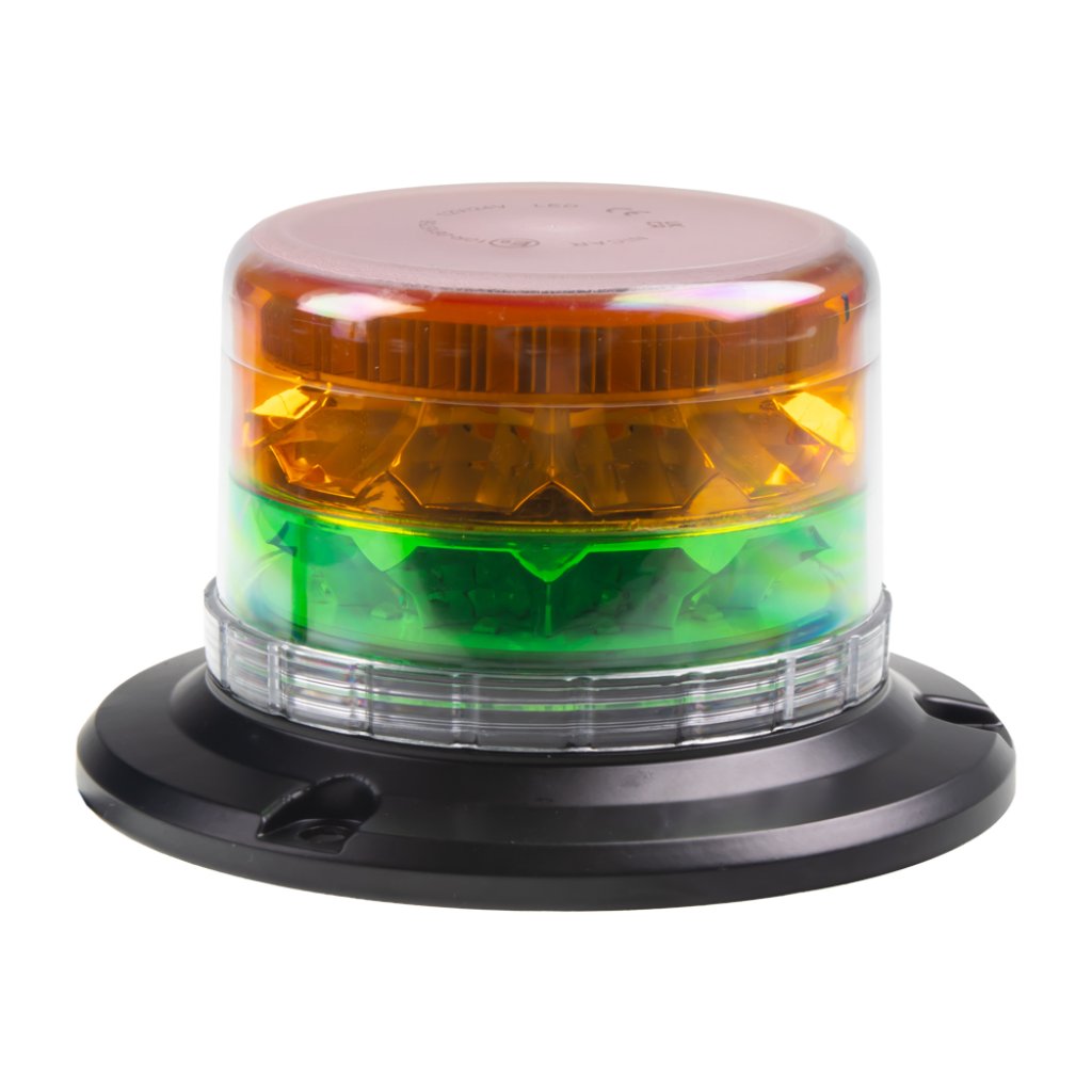 LED maják, 12-24V, 24xLED zelený/oranžový, magnet