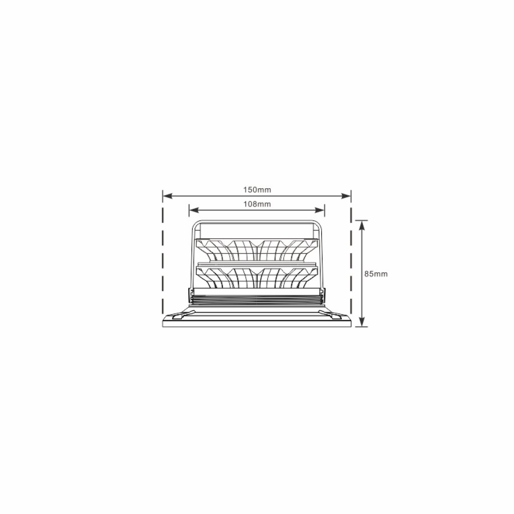 LED maják, 12-24V, 24xLED zelený/oranžový, magnet