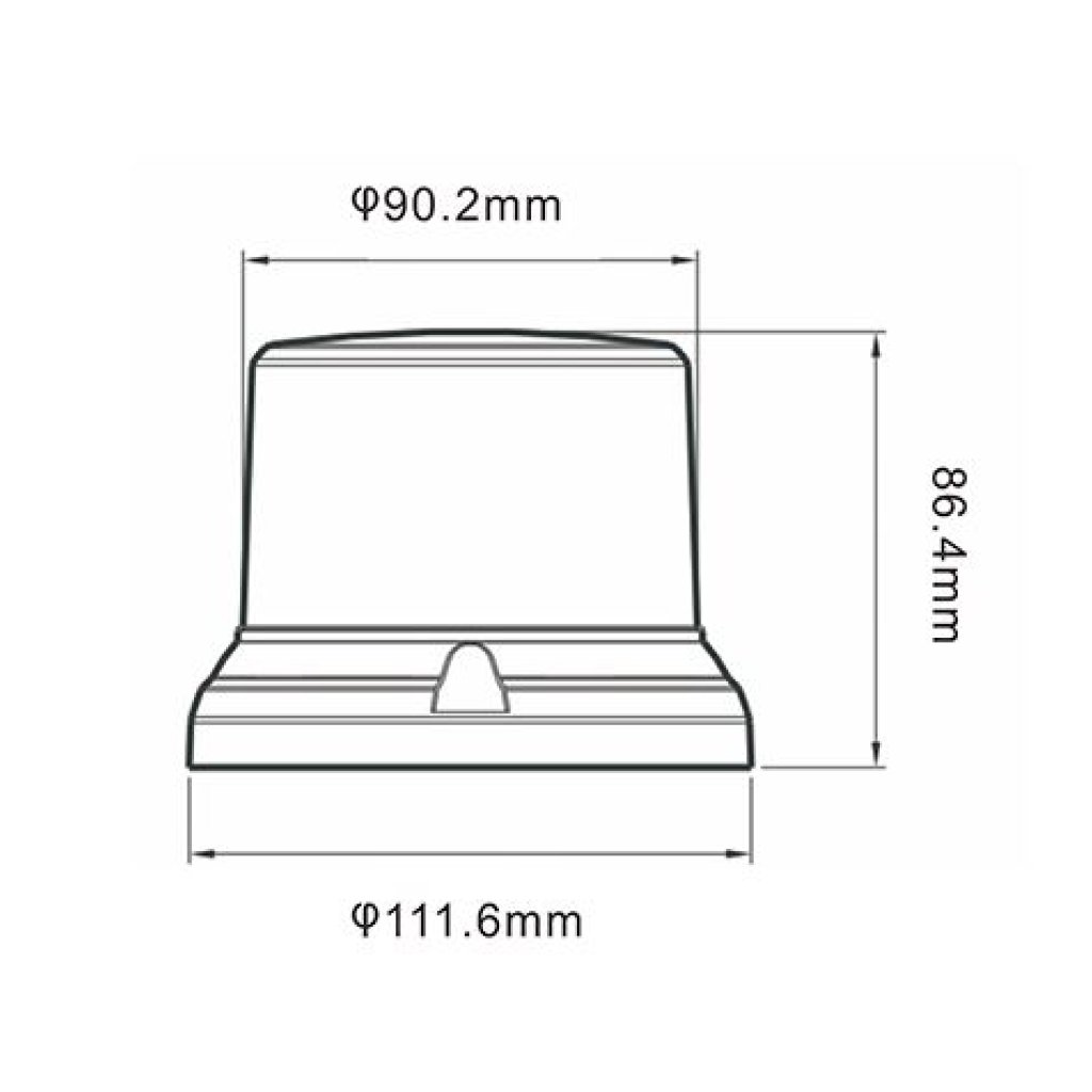LED maják, 12-24V, 64x0,5W, oranžový, magnet, ECE R65 R10