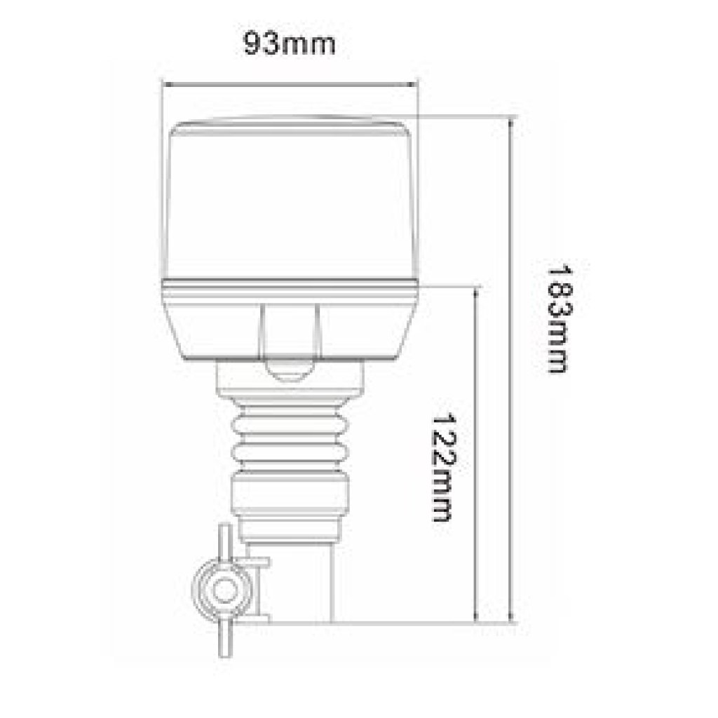 LED maják, 12-24V, 64x0,5W, oranžový, na držák ECE R65 R10