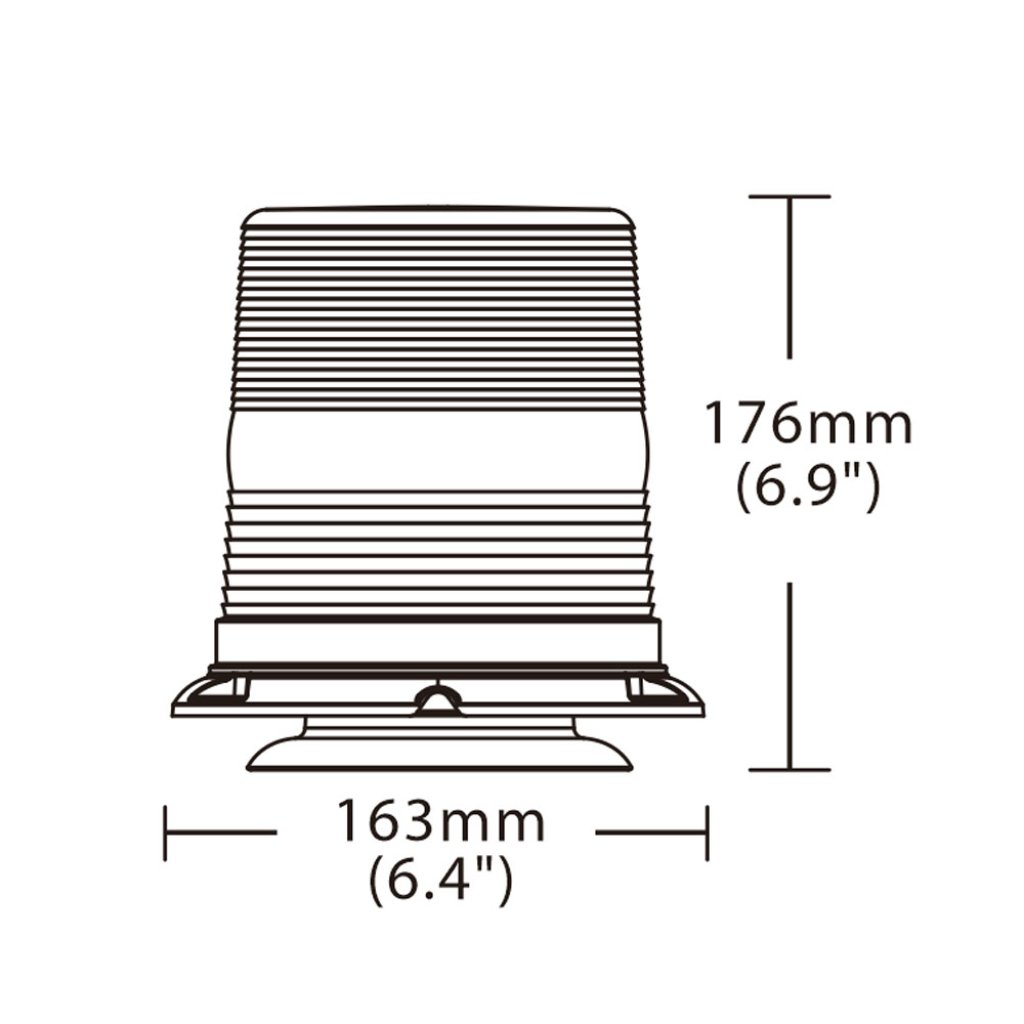 LED maják, 12-48V, 60xLED oranžový, magnet, ECE R65