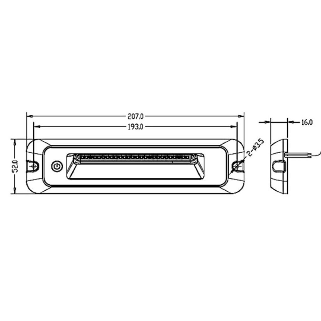 LED osvětlení interiéru/exteriéru, 10-30V, 15W, ECE R10, IP67, dotykové