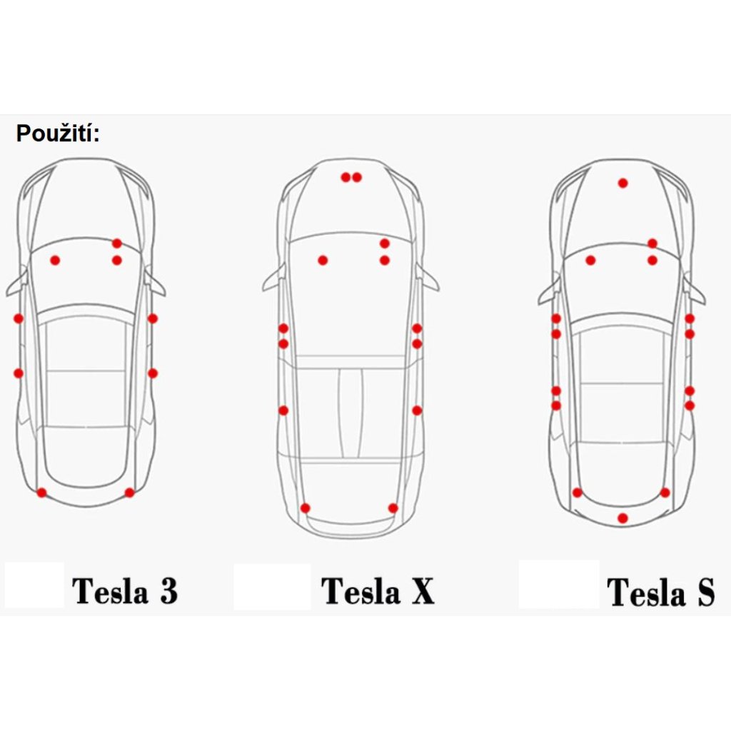 LED osvětlení interiéru/exteriéru Tesla, oranžové