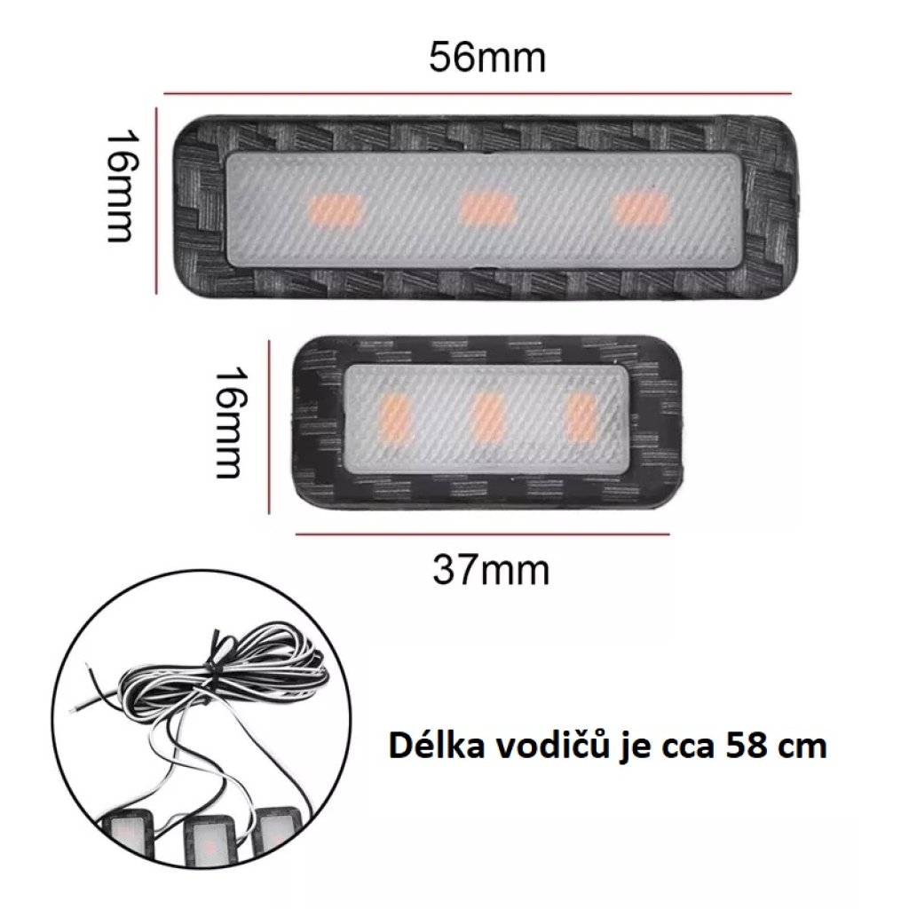 LED osvětlení vnitřní ambientní bílé, 12V, 4x světlo