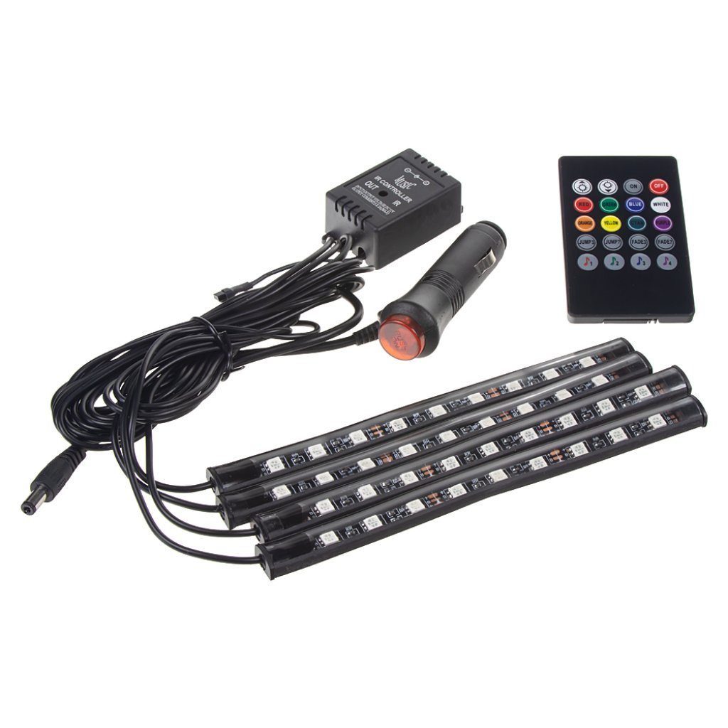 LED podsvětlení vnitřní/vnější RGB 12V, IR, 4 pásky