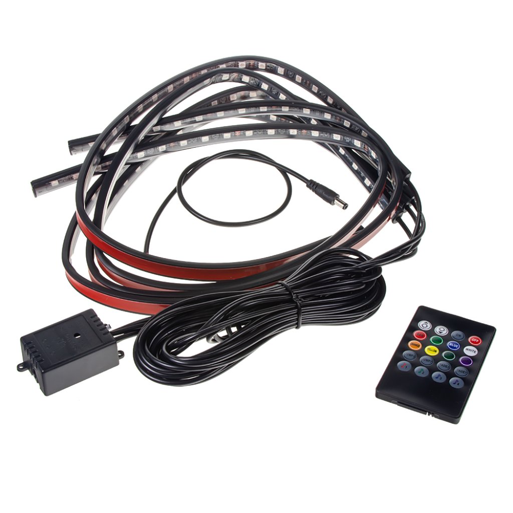 LED podsvětlení vnitřní/vnější RGB 12V, IR , 4 pásky