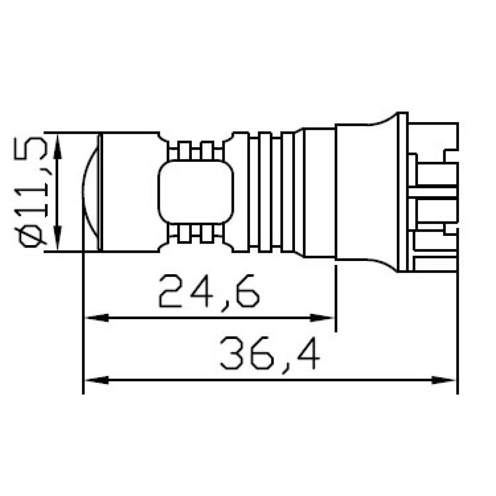 LED PW24W bílá, 12-24V, 30W (6x5W)
