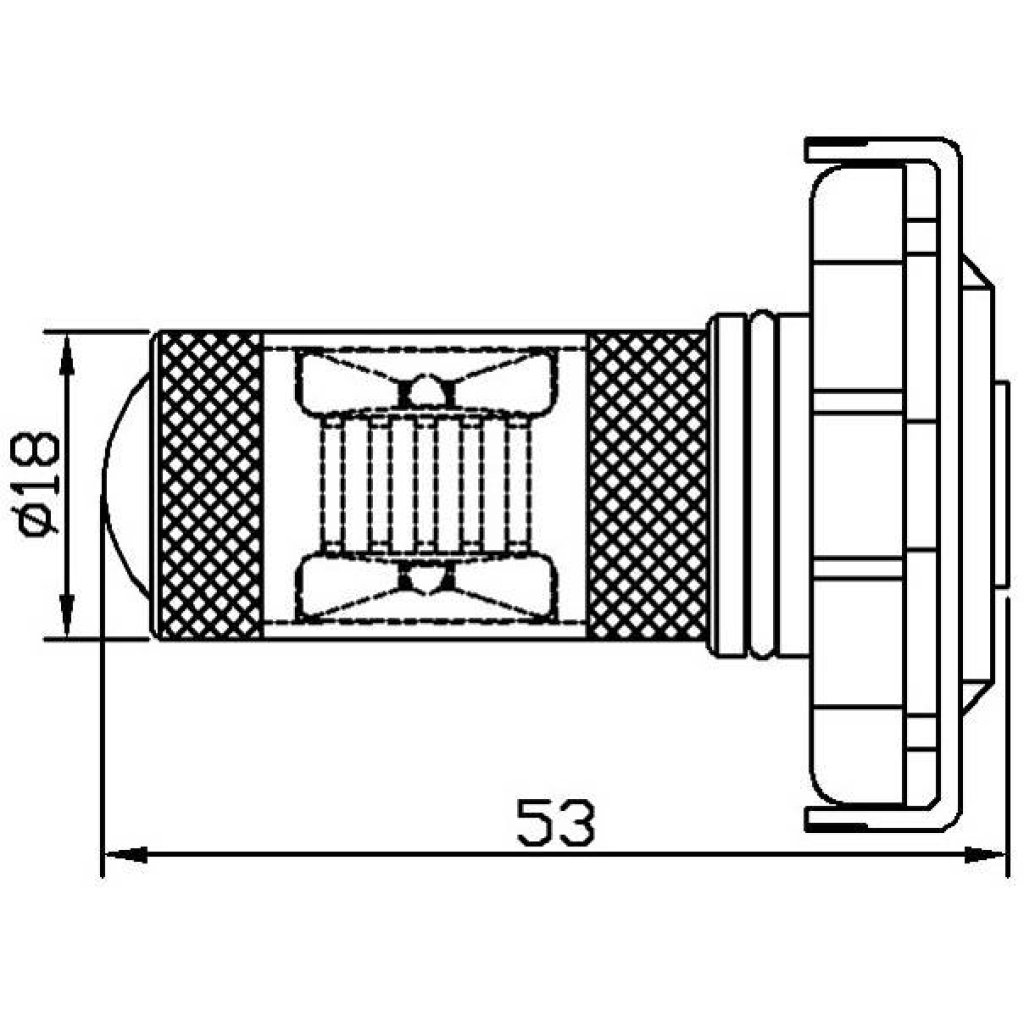 LED PY24W bílá, 12-24V, 30W (6x5W)