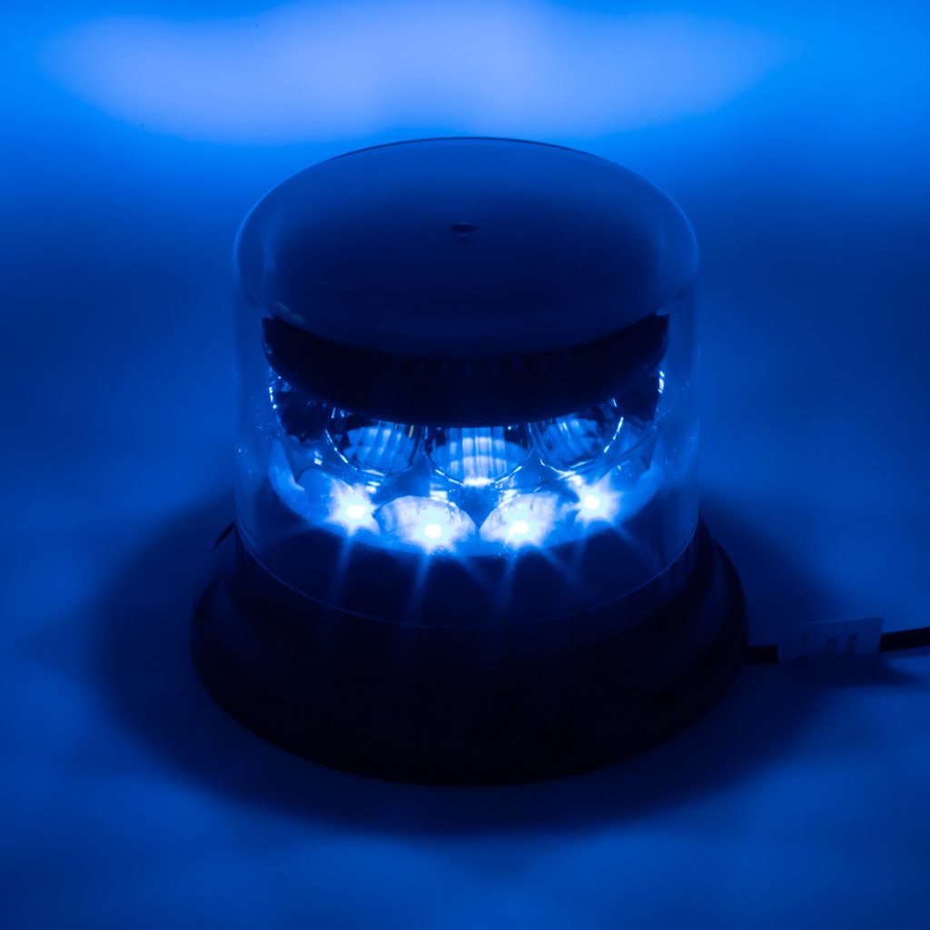 LED rampa 1200mm, modrá/červená + 2x LED maják