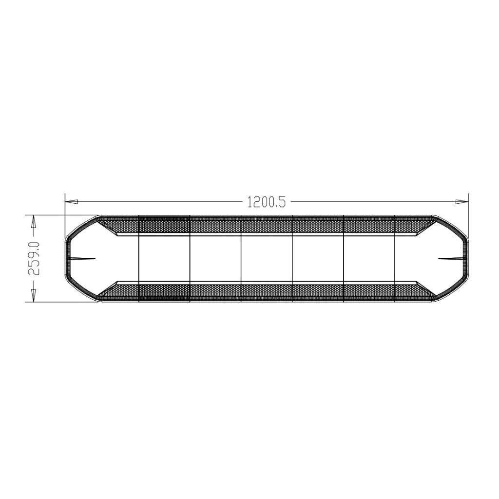 LED rampa 1200mm, oranžová, 12-24V, ECE R65, ovladač s kontrolou zvoleného režimu