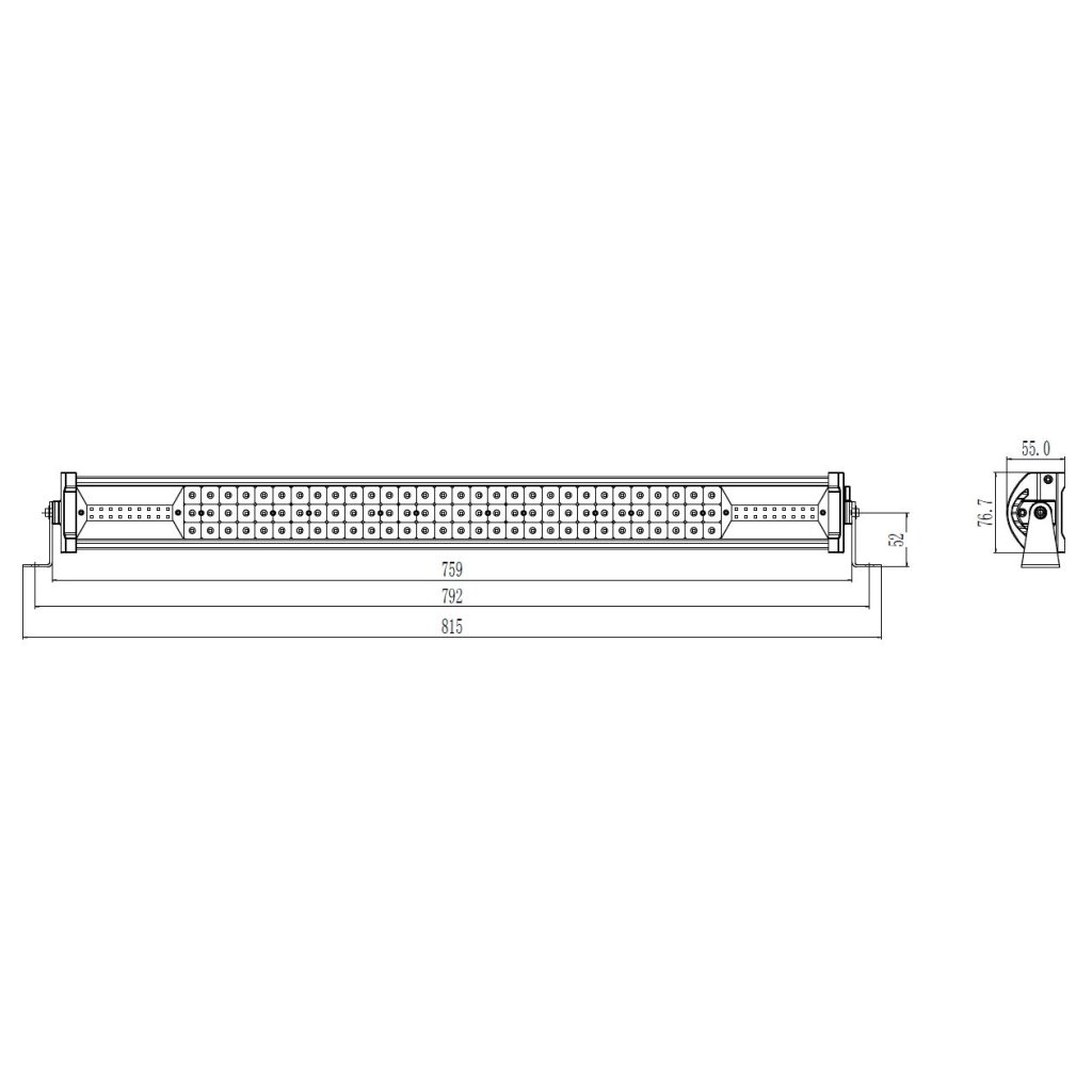 LED rampa, 126x3W, 759mm, ECE R10