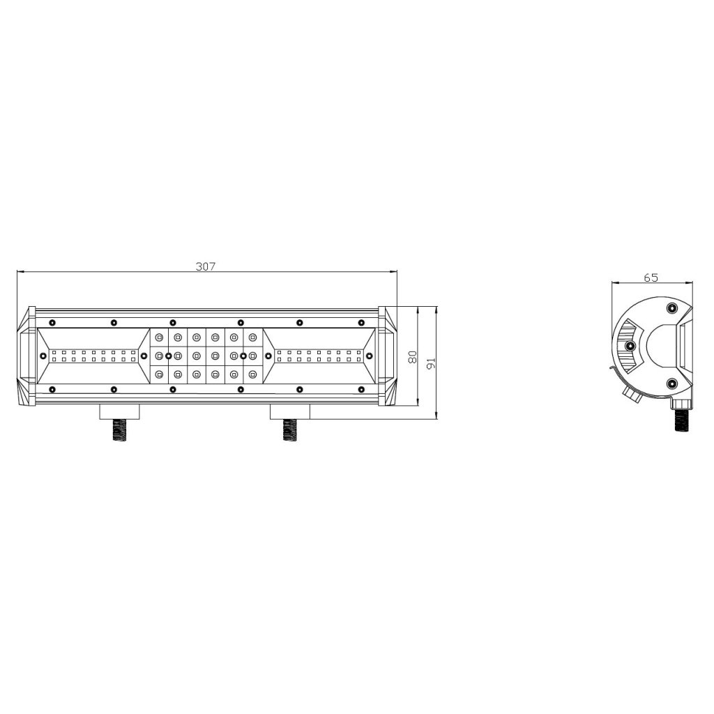 LED rampa, 54x3W, 307mm, ECE R10